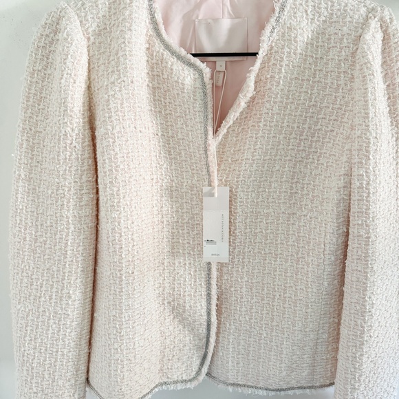 NWT $550 Rebecca Taylor Pink Tweed Jacket 0 - Picture 2 of 7